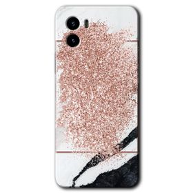 Vivo Y15S Simli Mermer Baskılı Uyumlu Silikon Kılıf
