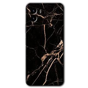Vivo Y15S Siyah Gold Mermer Baskılı Uyumlu Silikon Kılıf