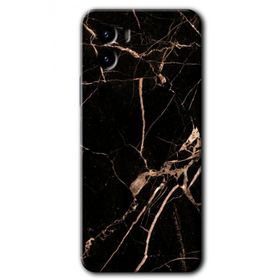 Vivo Y15S Siyah Gold Mermer Baskılı Uyumlu Silikon Kılıf