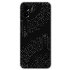 Vivo Y15S Siyah Mandala Baskılı Uyumlu Silikon Kılıf