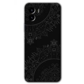 Vivo Y15S Siyah Mandala Baskılı Uyumlu Silikon Kılıf
