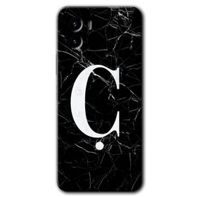 Vivo Y15S Siyah Mermer Desenli Ç Harfi Baskılı Uyumlu Silikon Kılıf