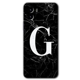 Vivo Y15S Siyah Mermer Desenli G Harfi Baskılı Uyumlu Silikon Kılıf