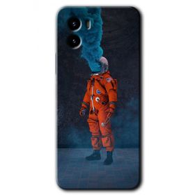 Vivo Y15S Smoke Astronot Baskılı Uyumlu Silikon Kılıf