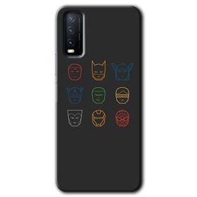Vivo Y20 Avengers Minimalism Baskılı Uyumlu Silikon Kılıf