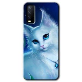 Vivo Y20 Cat Glance Baskılı Uyumlu Silikon Kılıf