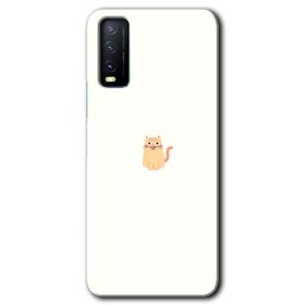 Vivo Y20 Cat Minimalism Baskılı Uyumlu Silikon Kılıf