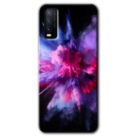 Vivo Y20 Color Splash Purple Baskılı Uyumlu Silikon Kılıf