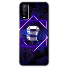 Vivo Y20 Dark Neon Yaprak S Harfi Baskılı Uyumlu Silikon Kılıf