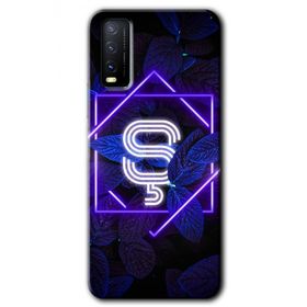 Vivo Y20 Dark Neon Yaprak S Harfi Baskılı Uyumlu Silikon Kılıf