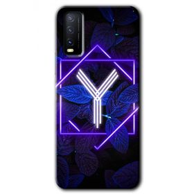 Vivo Y20 Dark Neon Yaprak Y Harfi Baskılı Uyumlu Silikon Kılıf