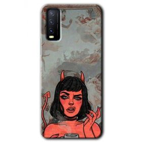Vivo Y20 Devil Girl Baskılı Uyumlu Silikon Kılıf