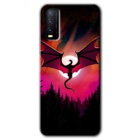 Vivo Y20 Dragon Night Baskılı Uyumlu Silikon Kılıf