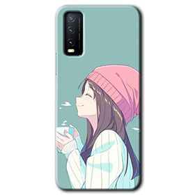 Vivo Y20 Happy Girl Baskılı Uyumlu Silikon Kılıf