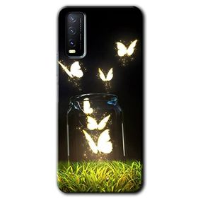 Vivo Y20 Işıklı Kelebekler Baskılı Uyumlu Silikon Kılıf