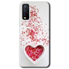 Vivo Y20 Kalpli Şekerleme Baskılı Uyumlu Silikon Kılıf