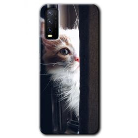 Vivo Y20 Kedi Bakışı Baskılı Uyumlu Silikon Kılıf