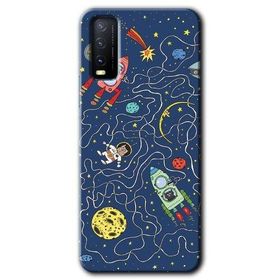 Vivo Y20 Kedi Galaksi Baskılı Uyumlu Silikon Kılıf