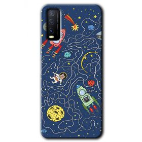 Vivo Y20 Kedi Galaksi Baskılı Uyumlu Silikon Kılıf