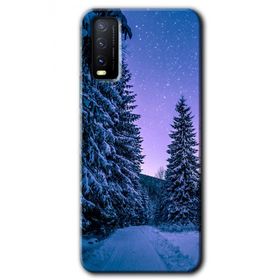Vivo Y20 Kış Manzarası Baskılı Uyumlu Silikon Kılıf