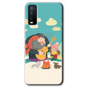 Vivo Y20 Kış Pikniği Baskılı Uyumlu Silikon Kılıf