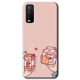 Vivo Y20 Meyveli Süt Baskılı Uyumlu Silikon Kılıf