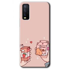 Vivo Y20 Meyveli Süt Baskılı Uyumlu Silikon Kılıf