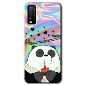 Vivo Y20 Milkshake Panda Baskılı Uyumlu Silikon Kılıf