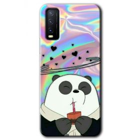 Vivo Y20 Milkshake Panda Baskılı Uyumlu Silikon Kılıf