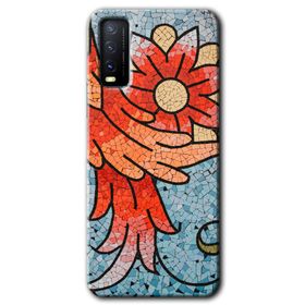 Vivo Y20 Mozaik Çiçek Baskılı Uyumlu Silikon Kılıf