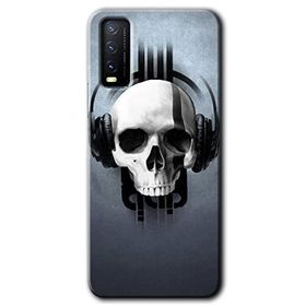 Vivo Y20 Müzik Kurukafa Baskılı Uyumlu Silikon Kılıf