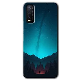 Vivo Y20 Night Fores Mount Baskılı Uyumlu Silikon Kılıf