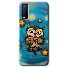 Vivo Y20 Owl Bird Stars Baskılı Uyumlu Silikon Kılıf