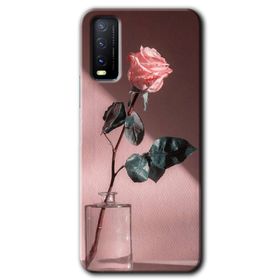 Vivo Y20 Retro Gül Baskılı Uyumlu Silikon Kılıf