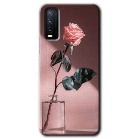 Vivo Y20 Retro Gül Baskılı Uyumlu Silikon Kılıf