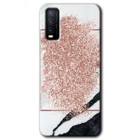 Vivo Y20 Simli Mermer Baskılı Uyumlu Silikon Kılıf