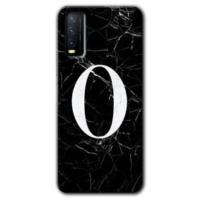 Vivo Y20 Siyah Mermer Desenli Ö Harfi Baskılı Uyumlu Silikon Kılıf