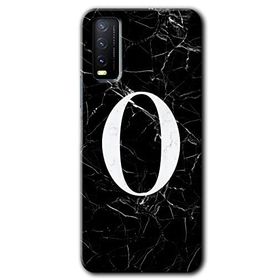 Vivo Y20 Siyah Mermer Desenli Ö Harfi Baskılı Uyumlu Silikon Kılıf