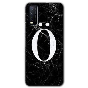Vivo Y20 Siyah Mermer Desenli Ö Harfi Baskılı Uyumlu Silikon Kılıf