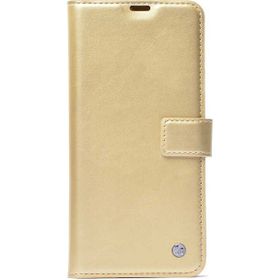 Vivo Y20 Standlı Kartlıklı Cüzdanlı Kapaklı Gold Kılıf