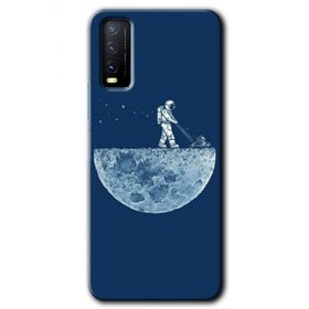 Vivo Y20 Uzay İşçisi Baskılı Uyumlu Silikon Kılıf