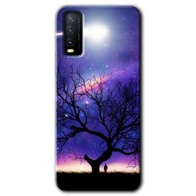 Vivo Y20 Uzay Silüet Baskılı Uyumlu Silikon Kılıf