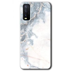 Vivo Y20 White Marble Baskılı Uyumlu Silikon Kılıf