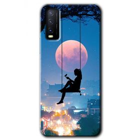 Vivo Y20 Yalnız Kadın Baskılı Uyumlu Silikon Kılıf