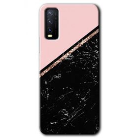 Vivo Y20 Yarım Mermer Baskılı Uyumlu Silikon Kılıf