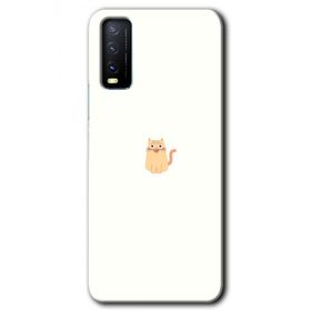 Vivo Y20S Cat Minimalism Baskılı Uyumlu Silikon Kılıf