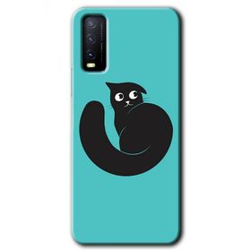Vivo Y20S Cat Vector Baskılı Uyumlu Silikon Kılıf