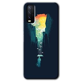 Vivo Y20S City Bird Sky Baskılı Uyumlu Silikon Kılıf