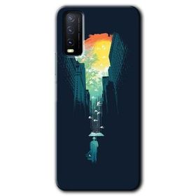 Vivo Y20S City Bird Sky Baskılı Uyumlu Silikon Kılıf