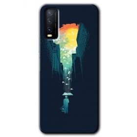 Vivo Y20S City Bird Sky Baskılı Uyumlu Silikon Kılıf